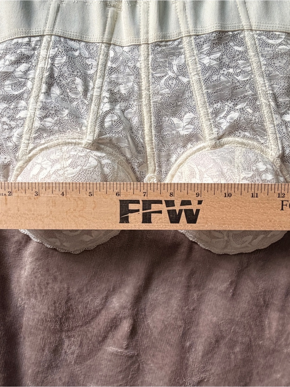 Vintage Carnival White Lace Longline Strapless Bustier Bra Corset Size 32B 32C - Picture 10 of 10